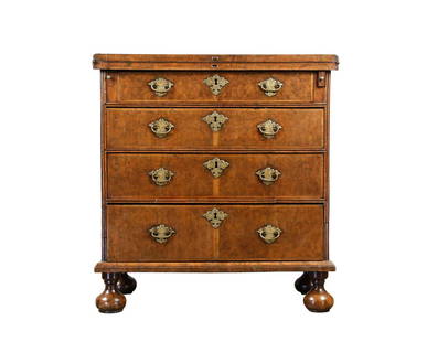 George I Flip Top Walnut Bachelor's Chest, 18th Century: George I Flip Top Walnut Bachelor's Chest, 18th Century British30 3/4 in. h. x 28 3/4 in. w. x 14 in. d.