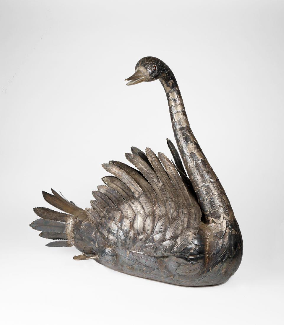 Luiz Ferreira (Portuguese, 1909-1994) Silver Swan: Luiz Ferreira (Portuguese, 1909-1994)Silver Swan CenterpieceMarked 'LF' and 'David Ferreira, Porto'24 in. h. x 9 in. w. x 24 in. d.The work of Luiz Ferreira was and continues to be, the testimony of a
