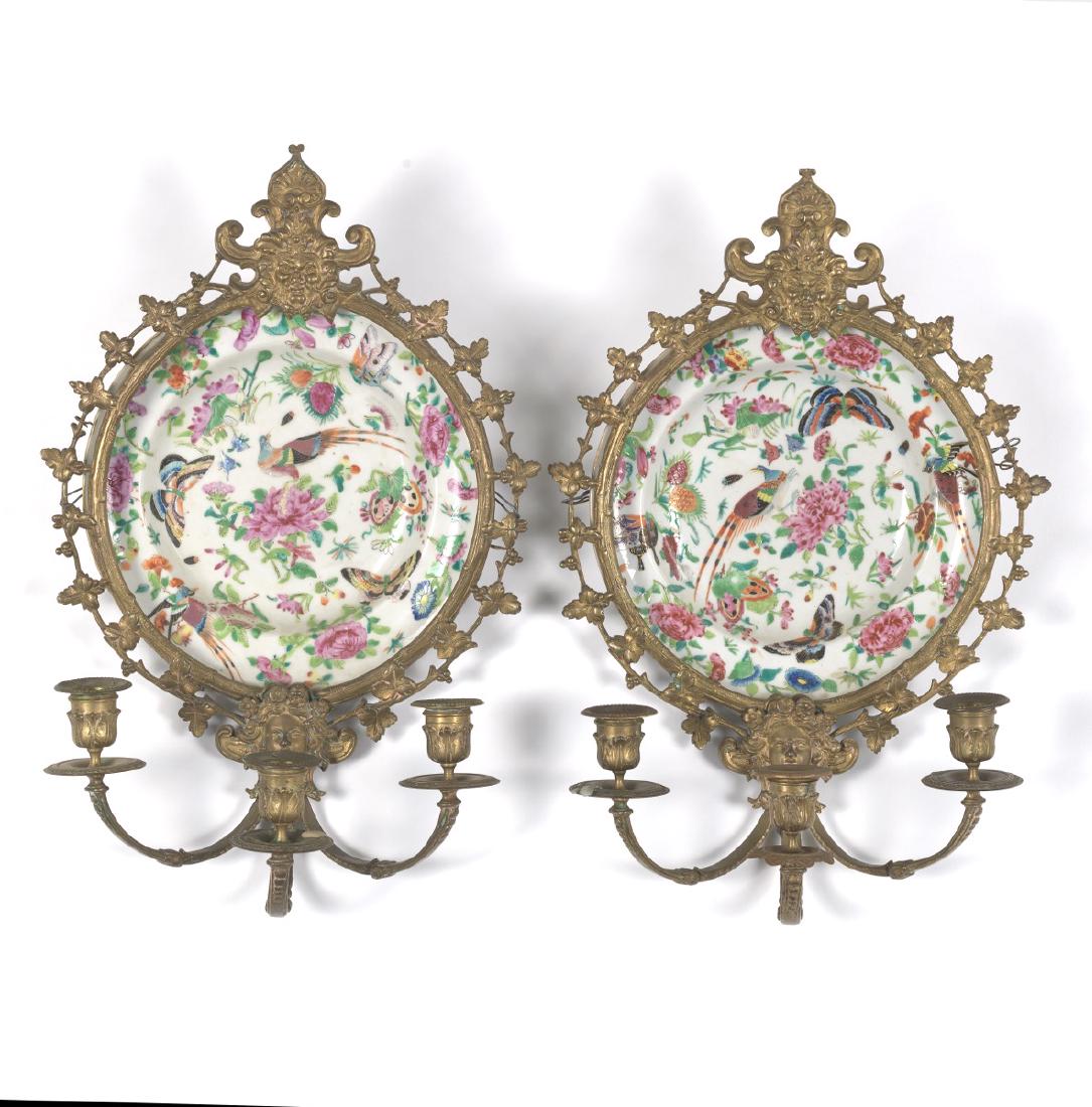 Pair of Ormolu Mounted Famille Rose Platters Designed (1 of 6)