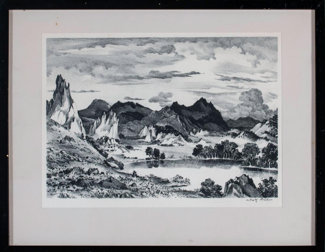 Adolph Dehn (American 1895-1968) Lake in the Garden of (1 of 4)