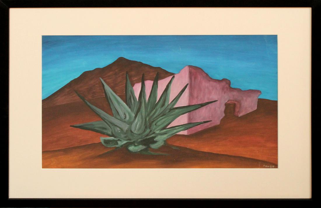 Desert Landscape, Southwest School signed Conde, ca. (1 of 3)