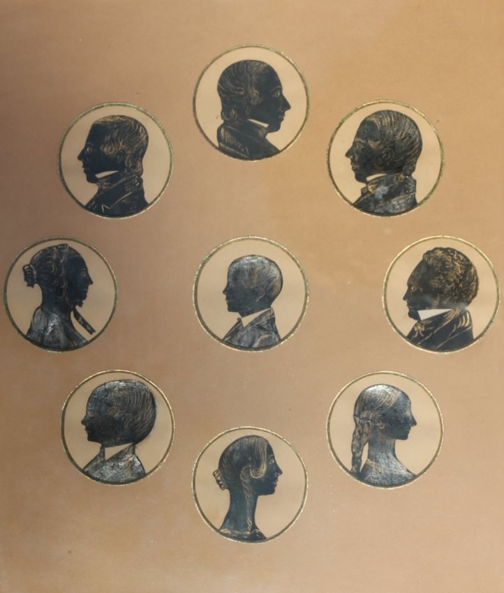 19thc. American School Nine Silhouettes (1 of 5)