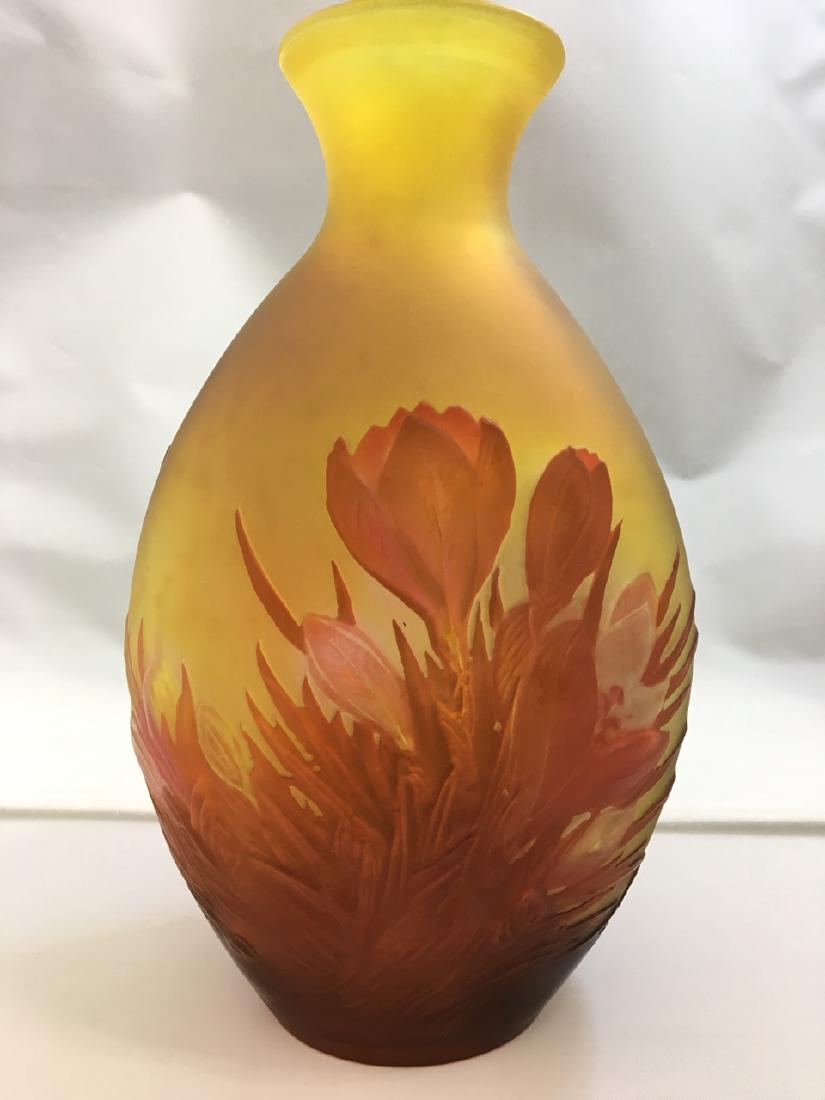 Galle Mould Blown (Souffle) Red Tulip Vase (1 of 4)