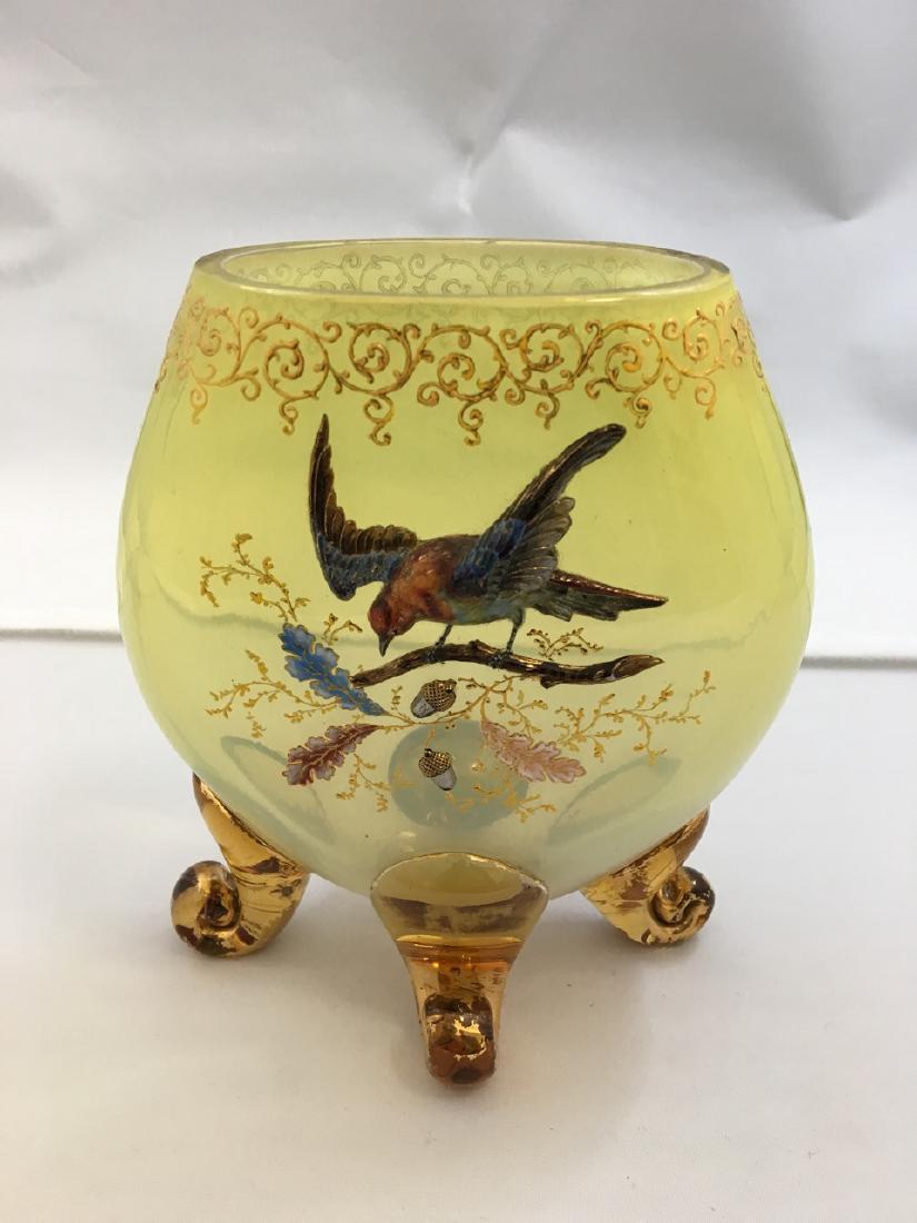 Moser Enameled Footed Vase with Applied Designs (1 of 5)