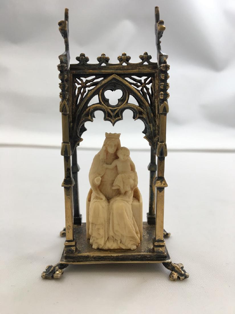 800 Silver Miniature Altar with Mary and Jesus (1 of 5)