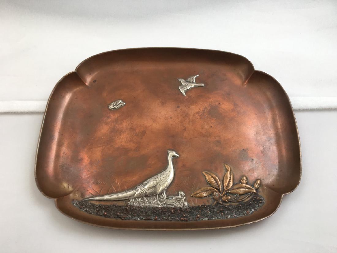 Gorham Mixed Metal Tray with Silver Birds and Butterfly (1 of 4)