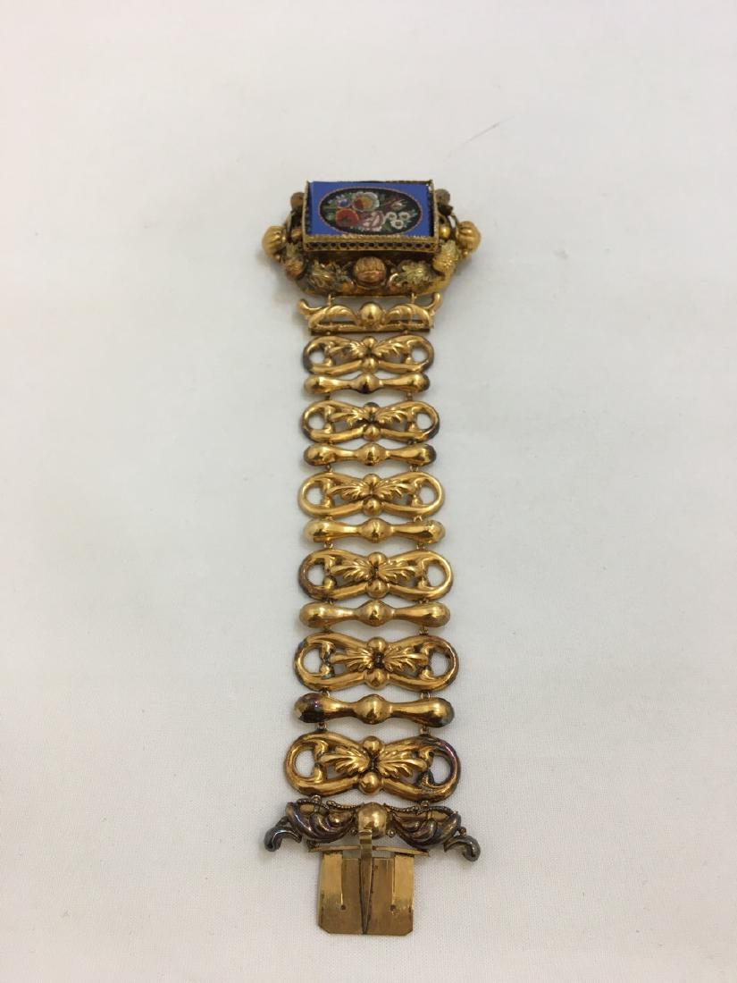 Italian 18k Gold Bracelet with Micromosaic (1 of 4)