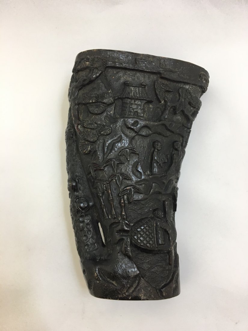 Chinese Libation Cup Old Horn Carving (1 of 5)