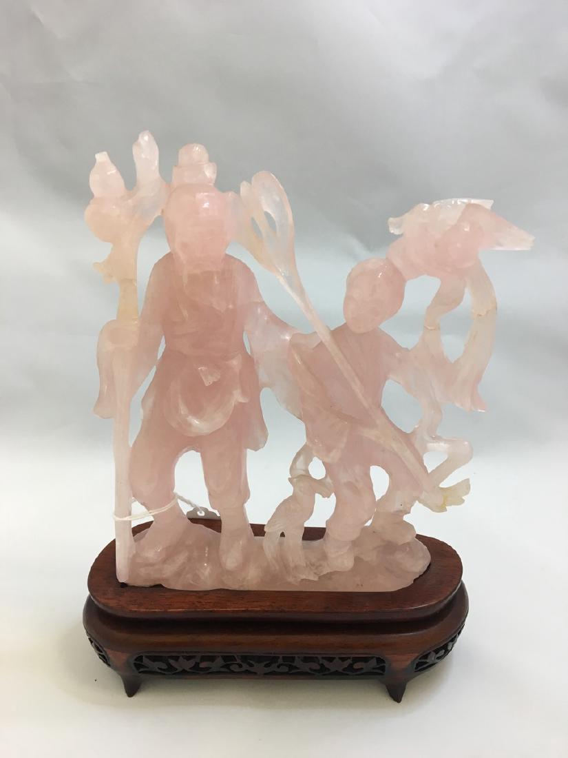 Chinese Rose Quartz Carved Figure (1 of 3)