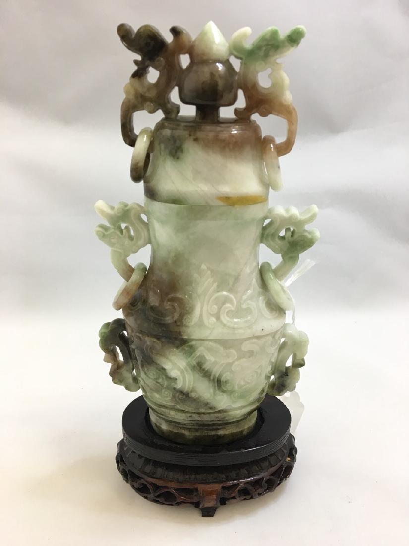 Chinese Jadeite Vase with Stand (1 of 3)