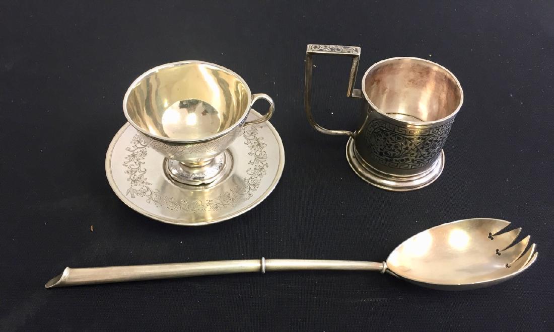 Four Pieces Russian Silver, all Signed (1 of 8)