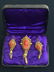 14k Gold and Coral 3-Piece Broach and Earring Set