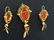 14k Gold and Coral 3-Piece Broach and Earring Set - 3
