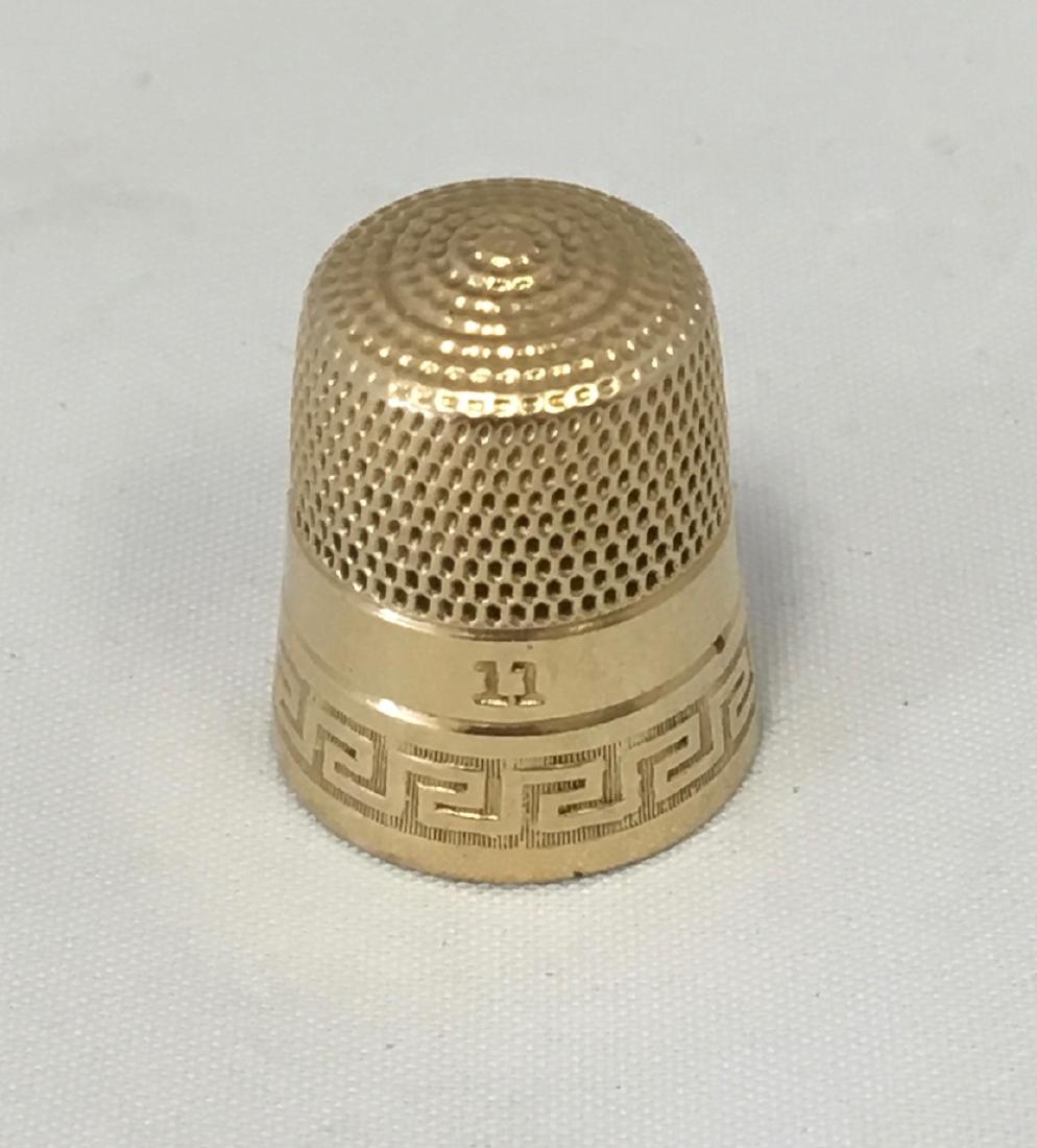 14K Gold Tiffany Thimble, Signed T&Co.: 3.7 DWT, 5.7 gr.