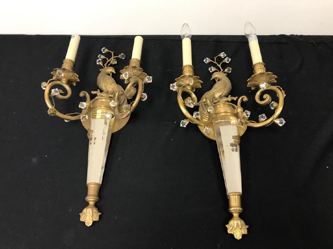 Pair of Decorative Brass and Glass Sconces (1 of 5)