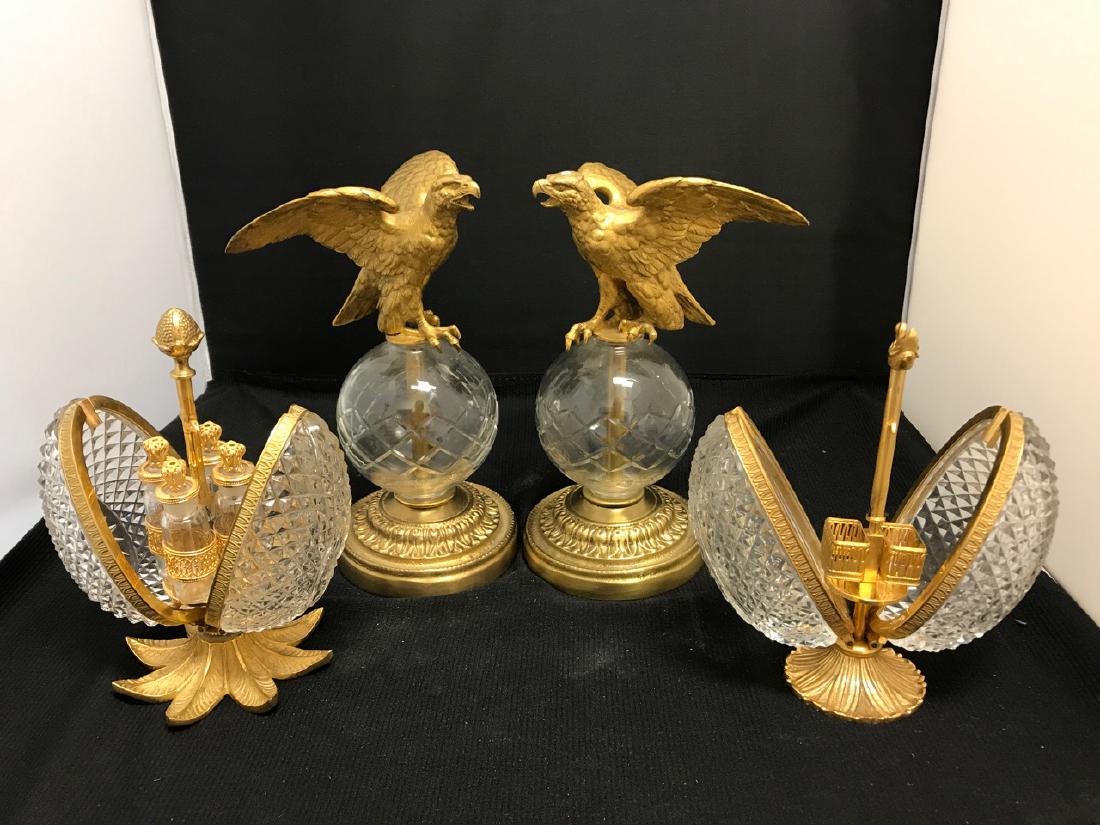 Four Glass and Brass Table Ornaments (1 of 9)