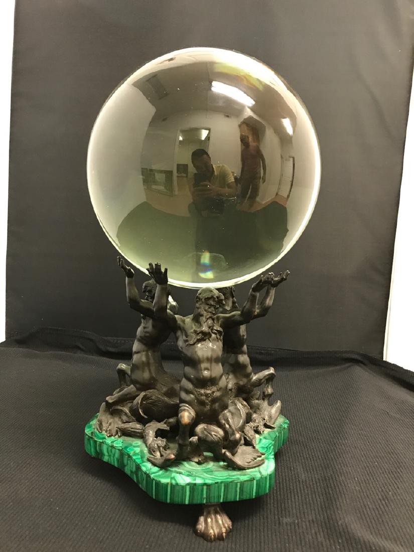 Rare Bronze Malachite And Glass Sculpture (1 of 4)