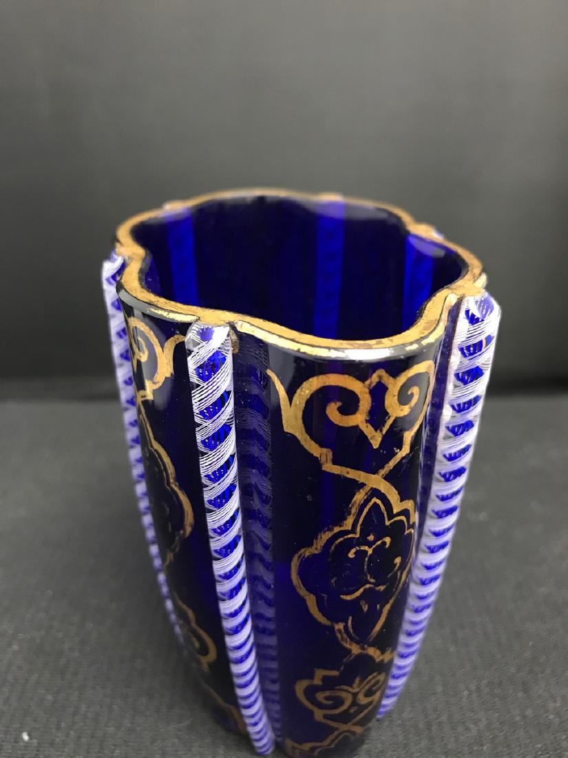 Early 19th Century Blue Glass Vase (1 of 3)