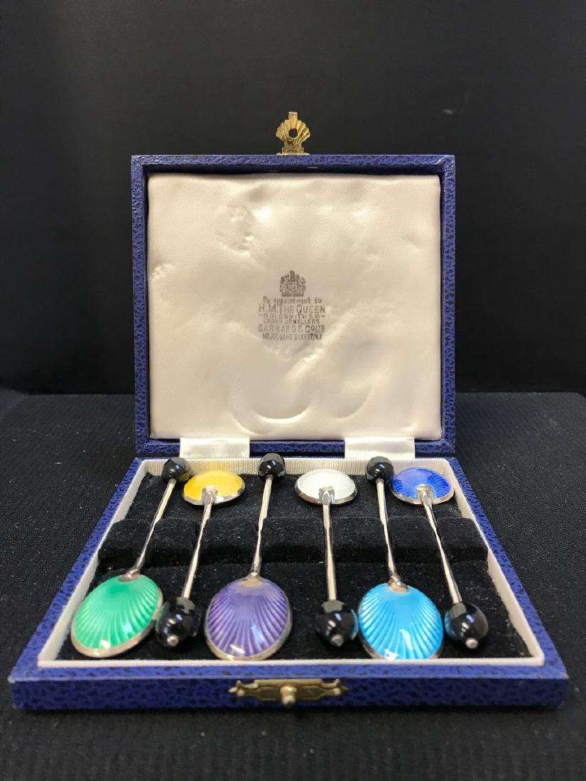 Sterling Silver Garrard & Co. Enameled Silver Spoons (1 of 8)