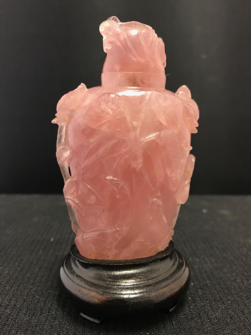 Old Chinese Pink Quartz Snuff Box (1 of 3)