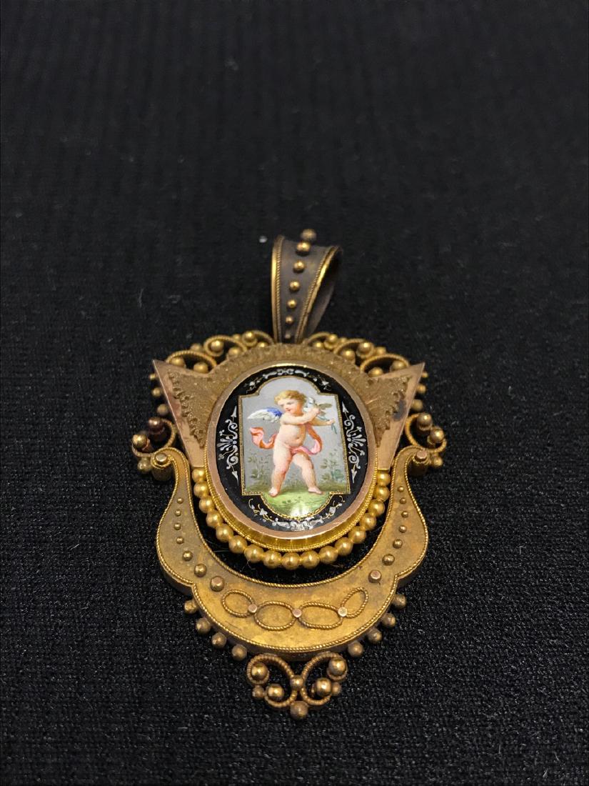 18K Gold & Enamel 19th Century Pendant (1 of 4)