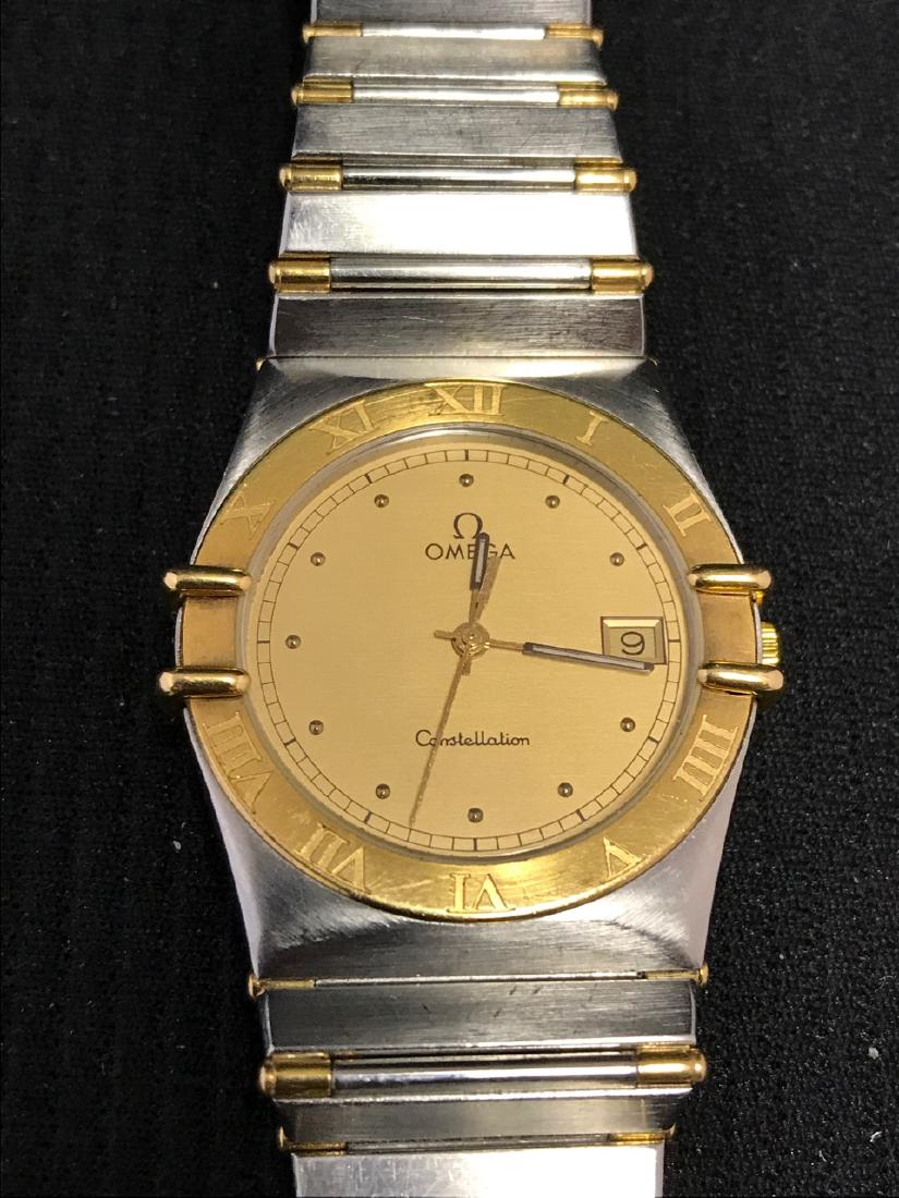Omega Stainless Steel & Gold Quartz Watch: Omega Stainless Steel & Gold Quartz Watch (from Upper East Side collection)