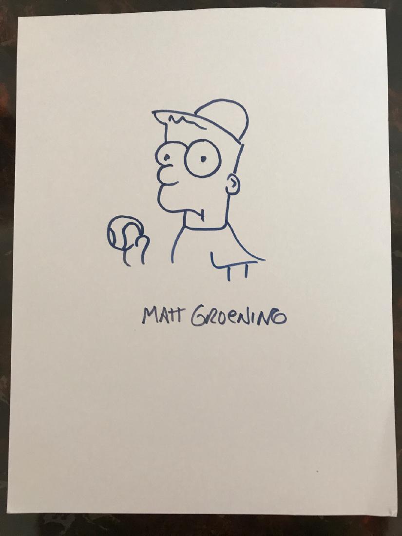 "Bart Simpson" Drawing Signed Matt Groening (1 of 2)