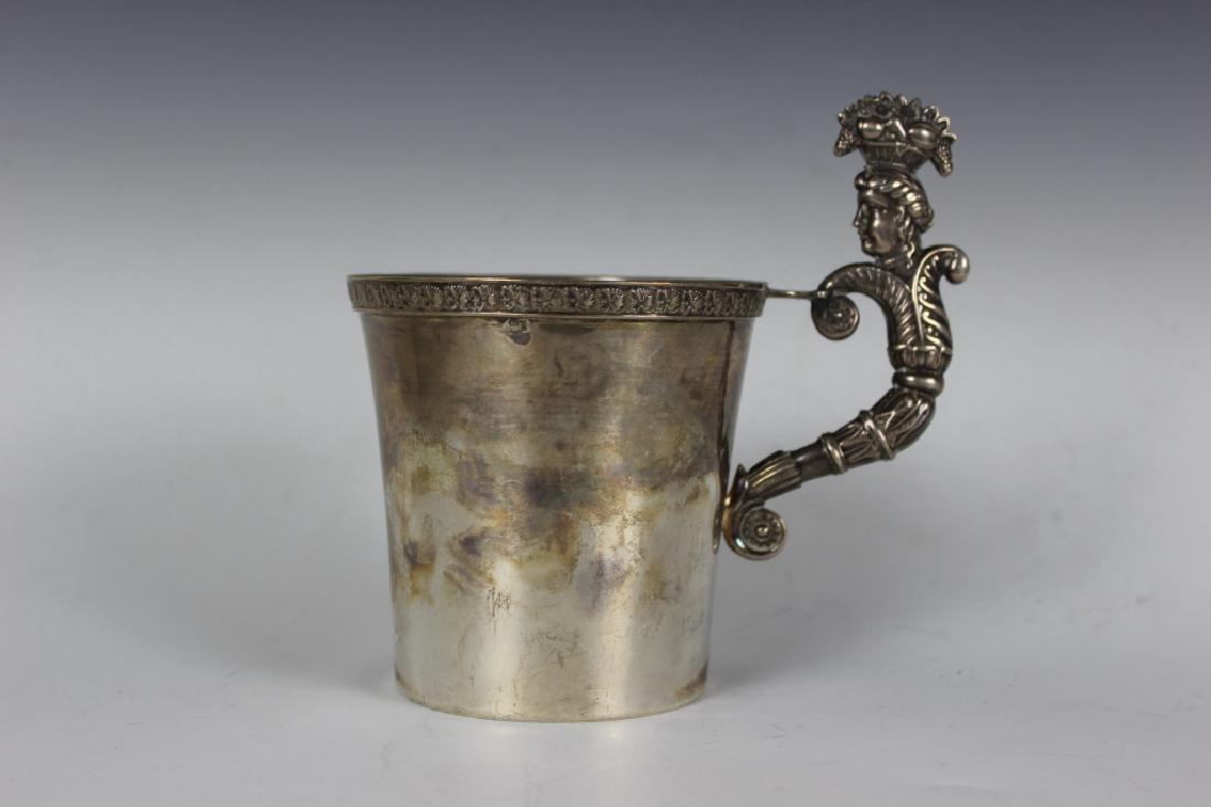 Russian 19c Hallmarked Silver W/ Figural Cup (1 of 9)