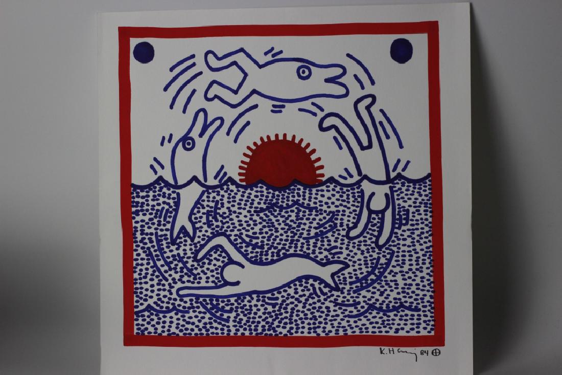 Keith Haring Dolphin And Sun,  Attribution (1 of 2)
