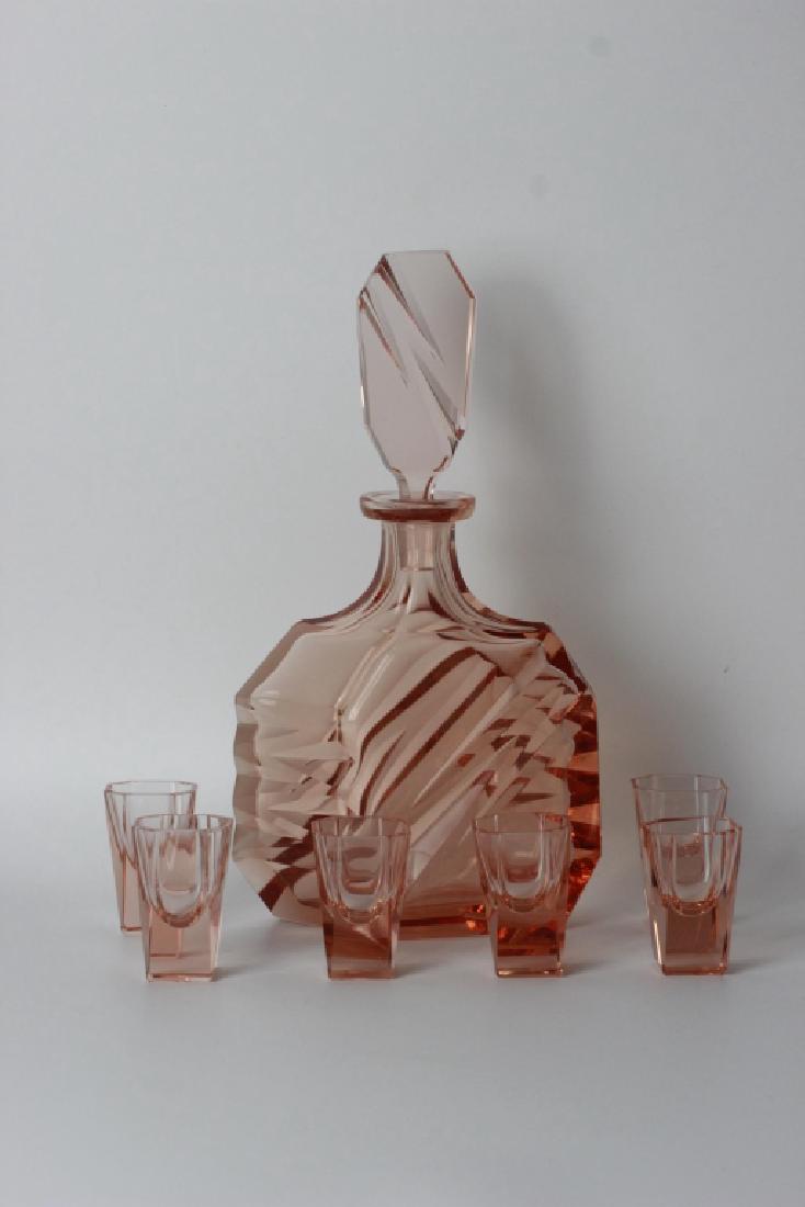 Czech Art Deco Decanter W/ 6 Shot Glasses (1 of 5)
