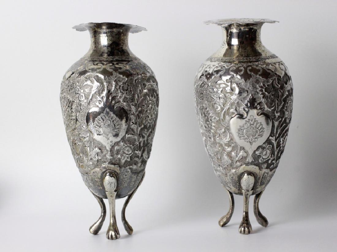 Two Old Persian 3 Legged 84 Silver Vases (1 of 5)