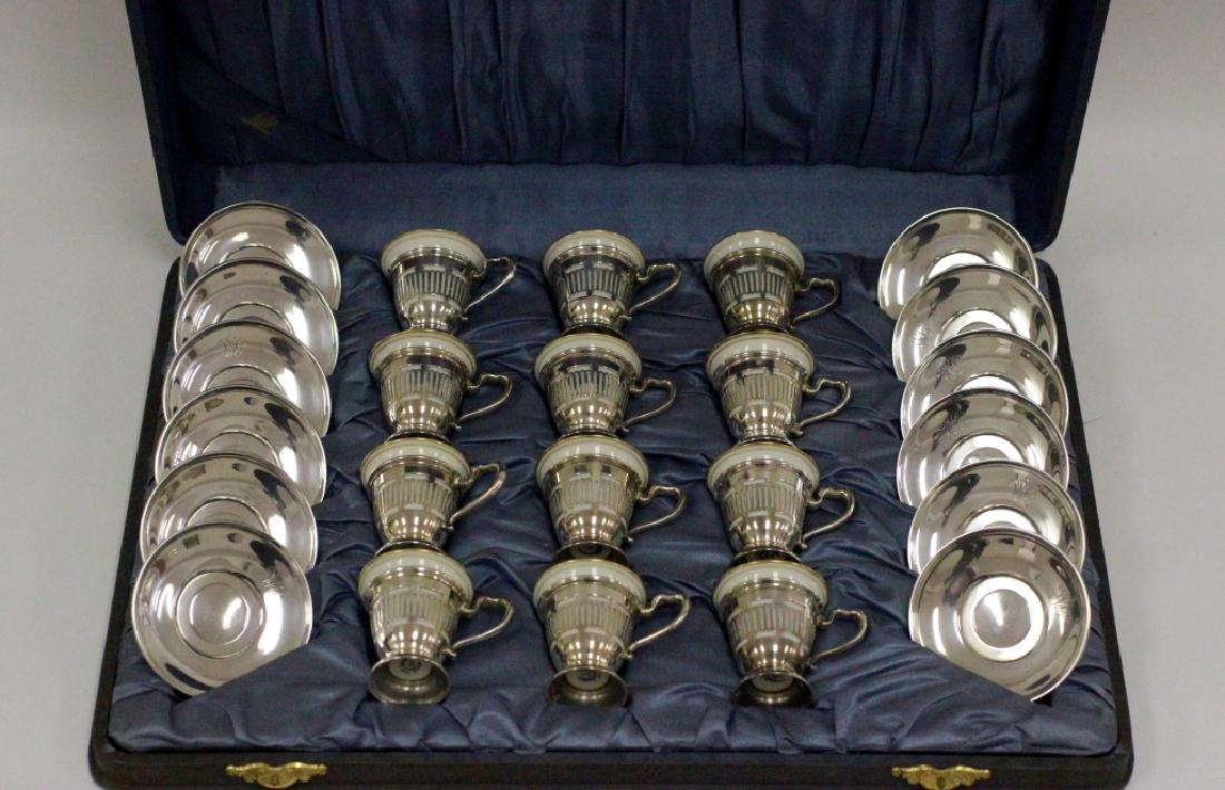 Set Of 12 Sterling Silver & Lenox Cups And Plates (1 of 8)