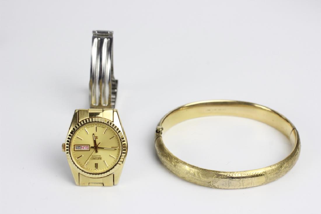 12k Gold Filled Bangle & Seiko Watch (1 of 5)