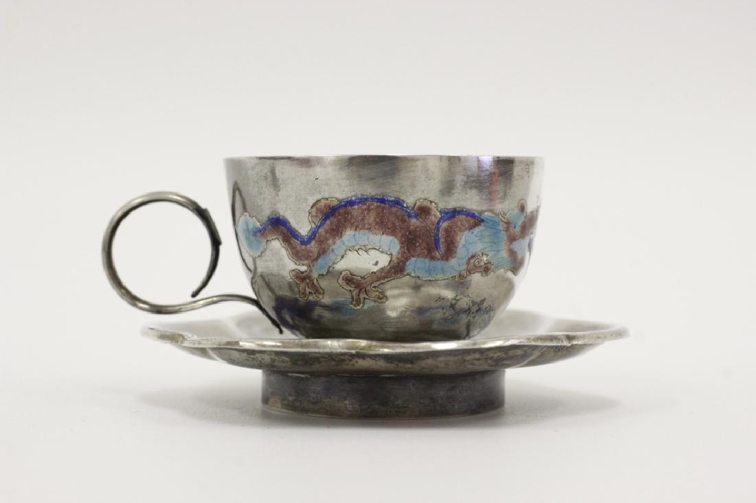Chinese Signed Silver/enamel Cup & Saucer (1 of 11)