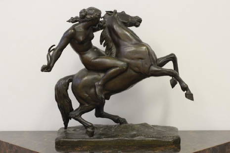 Jean Jacques Feuchere (1807-1852) Bronze Figure Of: Jean Jacques Feuchere (1807-1852) Bronze Figure Of Dated 1843 - 17 1/2'' H X 16'' L X 9'' W (from Old Ny Collection) Condition Very Good Condition