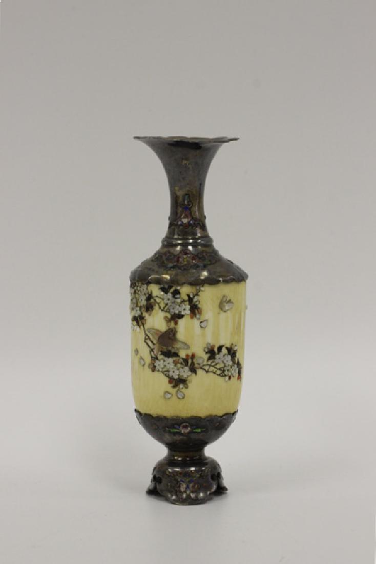 Japanese Shibayama Silver Mounted Vase With M.o.p. (1 of 9)