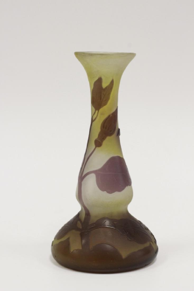 Galle Small Purple Flower Cameo Glass Vase (1 of 7)