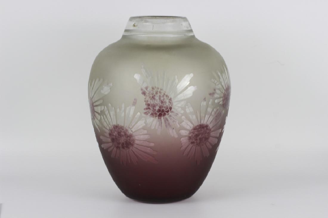 Schneider Le Verre Francais Large Art Deco Glass Vase: Schneider Le Verre Francais Large Art Deco Cameo Glass Vase, Signed Charder Dimensions- H- 13" X Dia- 10" From A Park Avenue Town House