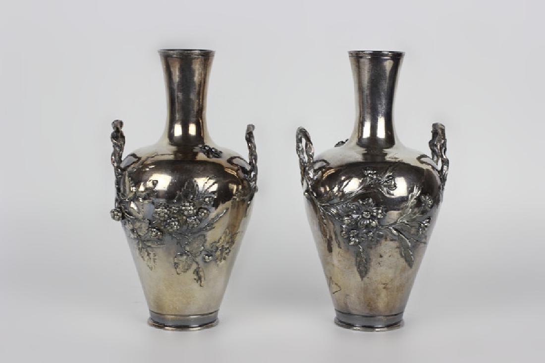 2 Art Nouveau Bronze Vases Signed Francois Moreau (1 of 9)