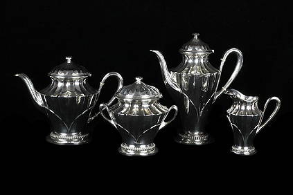 French Sterling Silver Tea Set By Tetard Freres (1 of 15)