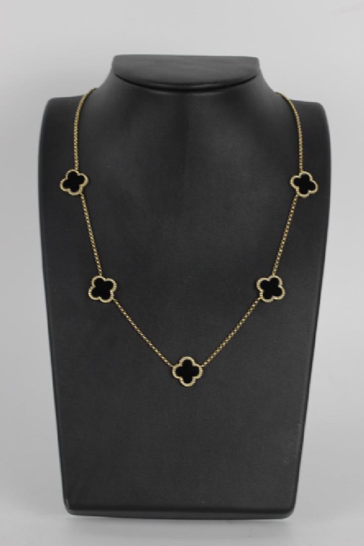14k Van Cleef Style Necklace: 14k Van Cleef Style Necklace Dimensions- L- 18" Total Weight - 5 Dwt From A Connecticut Estate