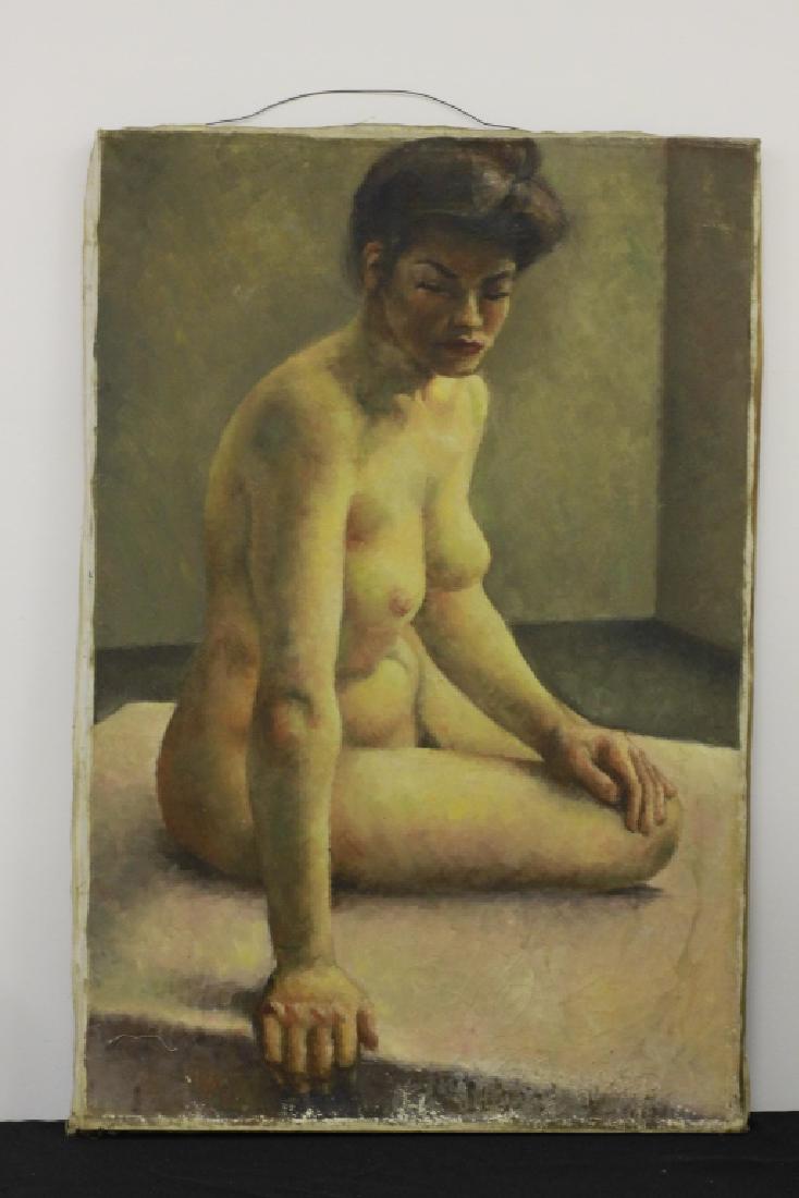 O/C Nude By Marjorie Friedman: O/C Nude By Marjorie Friedman, In Style Of Robert Brackman. Unframed. Signed On Back. Dimensions- L- 30" X W- 20".