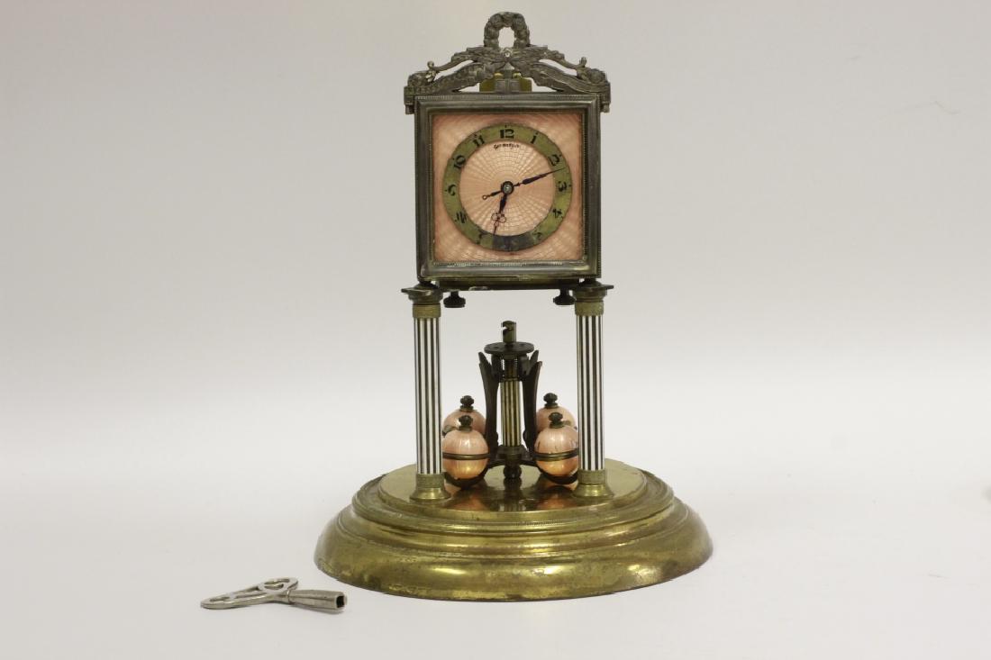 German Brass & Enamel Torsion Pendulum Clock (1 of 10)