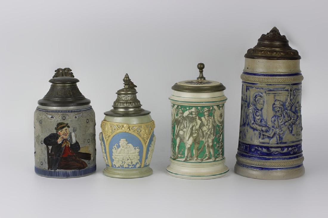 4 German 19thc Porcelain Tankards (1 of 13)