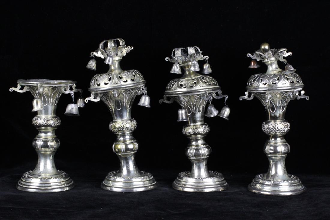 4 Judaica Silver Plated Torah Finials (1 of 8)
