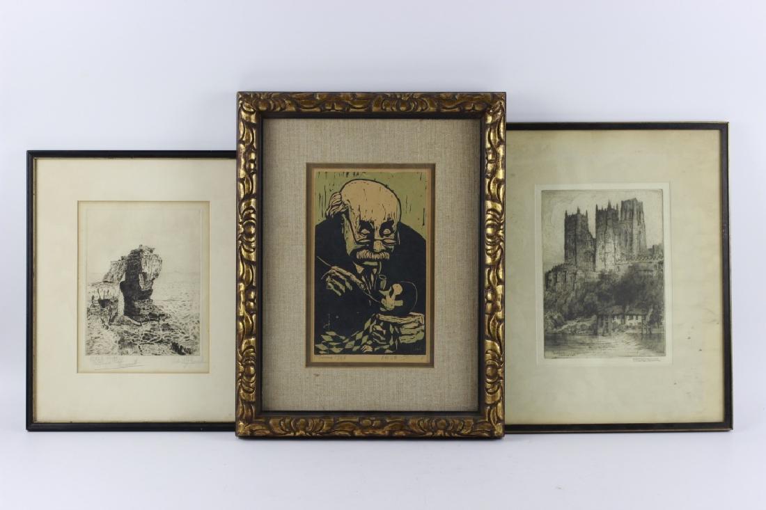 2 Early Signed Etchings & 1 Print (1 of 10)