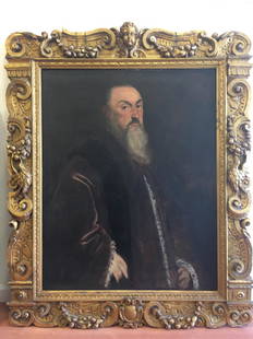 O/C 19C Large Painting w/ Fantastic Carved Frame: O/C 19C Large Painting W/ Fantastic & Highly Ornate Carved Frame. Dimensions- Painting size: W- 32" x L- 38". w/Frame: W- 40" x L- 50"