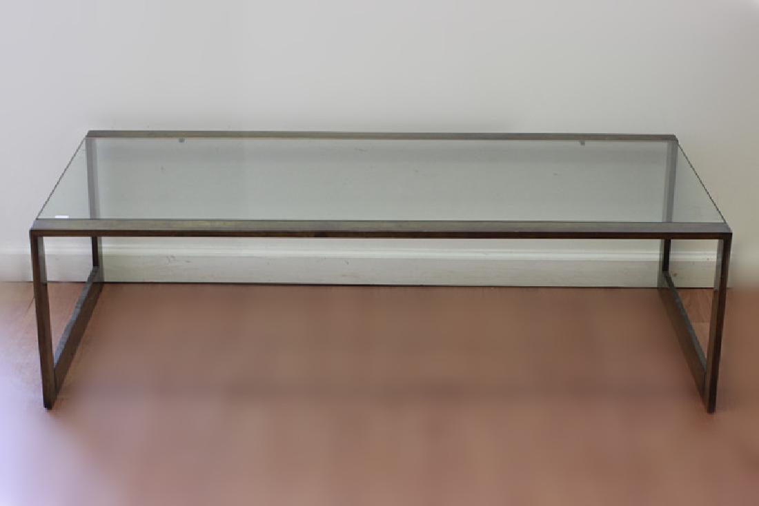 Mid Century Modern Brass & Glass Low Table (1 of 1)