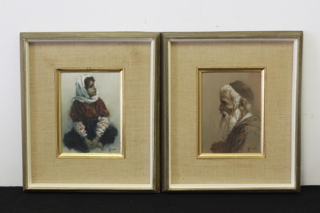 William Sunny Weintraub, 2 Oil on Board Judaica (1 of 8)