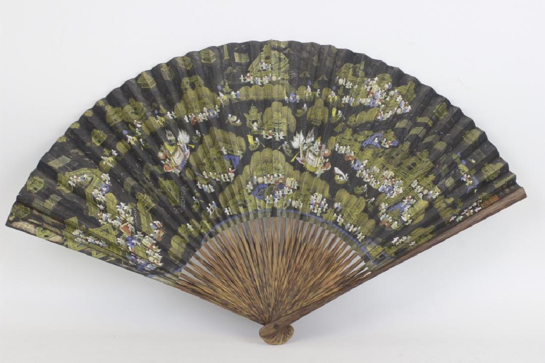 19thc Japanese Hand Painted Fan, Meiji Period (1 of 15)